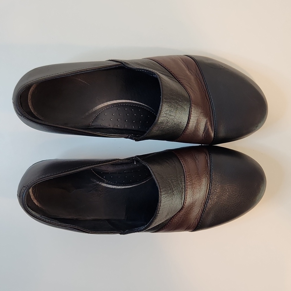 Dansko Tenley Black Brown Leather Comfort Slip On Clogs Womens EU 42 US 11.5 EUC - Picture 6 of 14